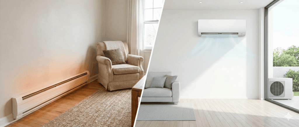 Why should you opt for ductless heat pumps instead of electric baseboard heat?