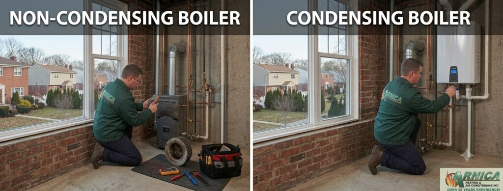 Condensing vs. Non-Condensing residential boiler installation Manhattan NY