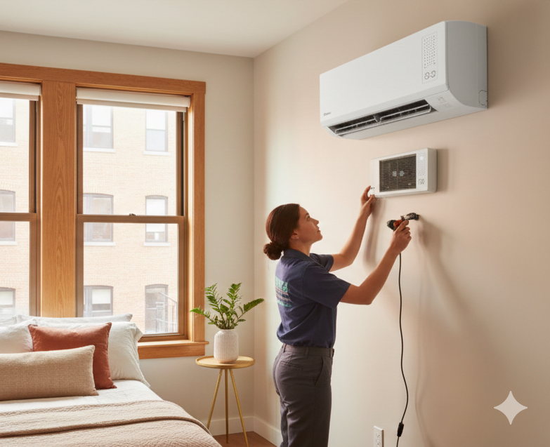 Mitsubishi 3D i-See Sensor ductless AC installation